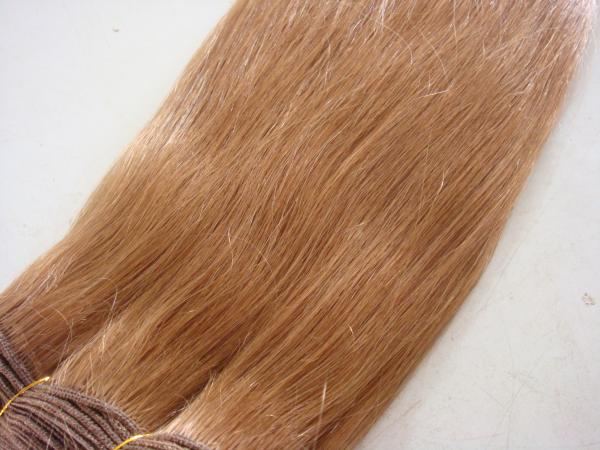 Heat Resistant Reusable Hair Extensions Human Hair Blonde Customized