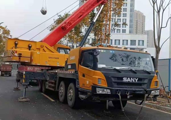 Sany usou o guindaste do caminhão do crescimento, 75 braço reto de Ton Lorry Crane STC50S