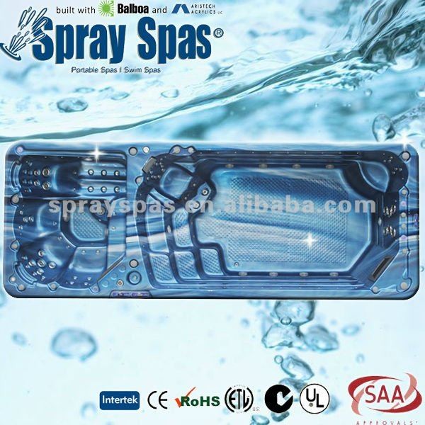 1 * 0.5HP, programmable filtration and 1-speed, 3HP, big endless swim hydrotherapy spa
