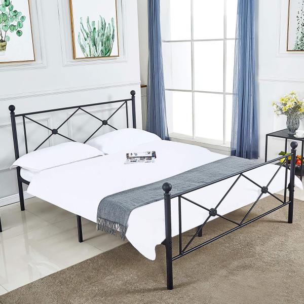 Metal King Size Iron Bed Antique Modern Design For Home Hotel ISO9001