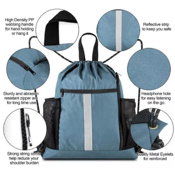 Drawstring держателя бутылки с водой 2 резвится сумка спортзала с отсеком ботинка