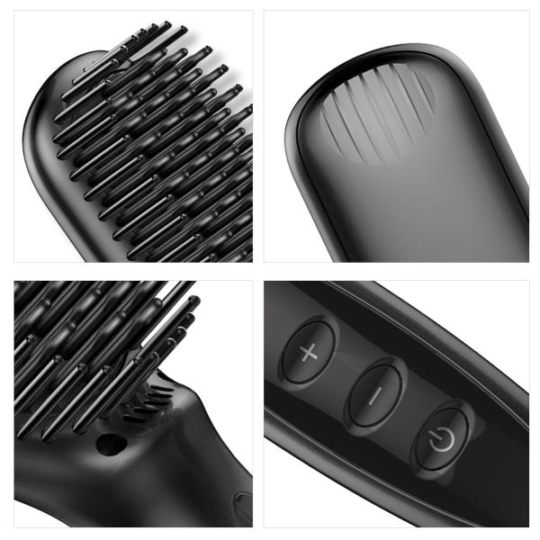 escova negativa de atadura de impedimento da barba de 5.7cm Ion Straight Hair Comb Ion