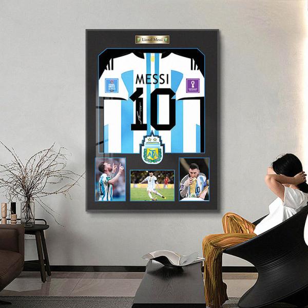 Rectangle Wall Art 3D Ronaldo Football Jersey Photo Frame for Living Room and