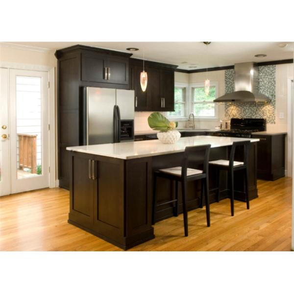 Marble stone Countertop Solid Wood Kitchen Furniture , White Closeout Kitchen Cabinets