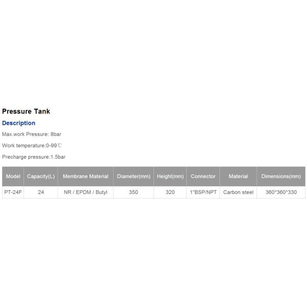 pressure tank, carbon steel tank, vertical tank, water pump accessories