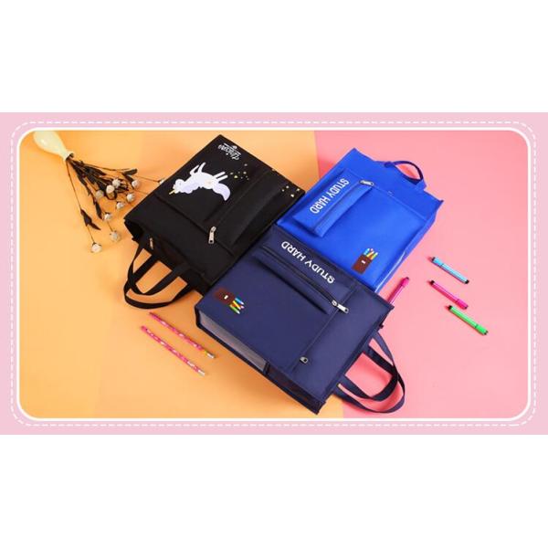 Factory Price Students' Tutorial Bags A4 Canvas Waterproof Hand Bag Pencilbag Large Capacity Schoolbag Office School Supplies