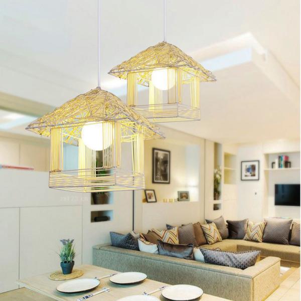 Nordic Style Cage cane pendant lights For Kitchen Dining room Bedroom Lighting (WH-WP-07)