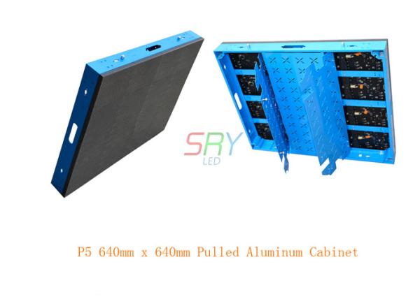 P5 Indoor Blue Color Pulled Aluminum LED Cabinet Rental Use 640mm x 640mm