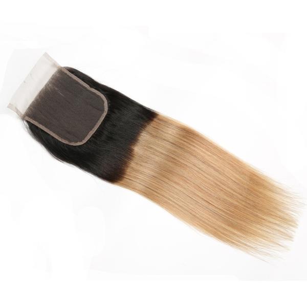 1b 27 partes retas do cabelo do fechamento do laço do Virgin 4x4 para o cabelo de diluição das mulheres