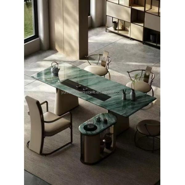 Polished Royal Green Quartzite Natural Green Gaya Marble Big Slab for Coffee Table