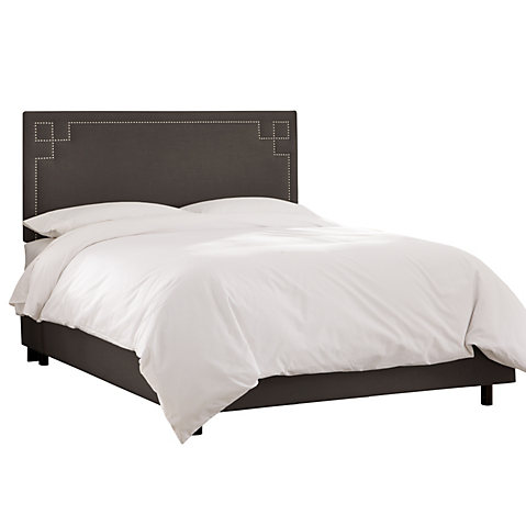 french style antique king upholstered linen velvet fabric wooden frame reproduction classic design bed beds headboard