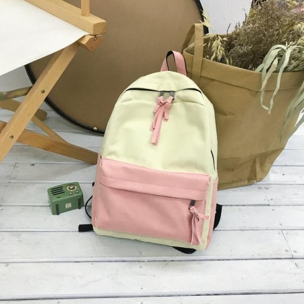 Japanese girls' academic style, mori literature and art backpack, simple canvas bag, leisure travel backpack