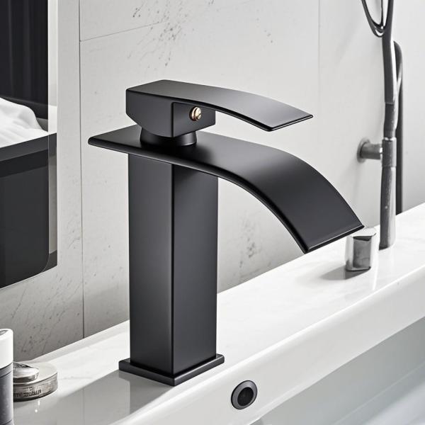 Hotel One Hole Bathroom Faucet Stainless Steel Hot And Cold Smooth Water