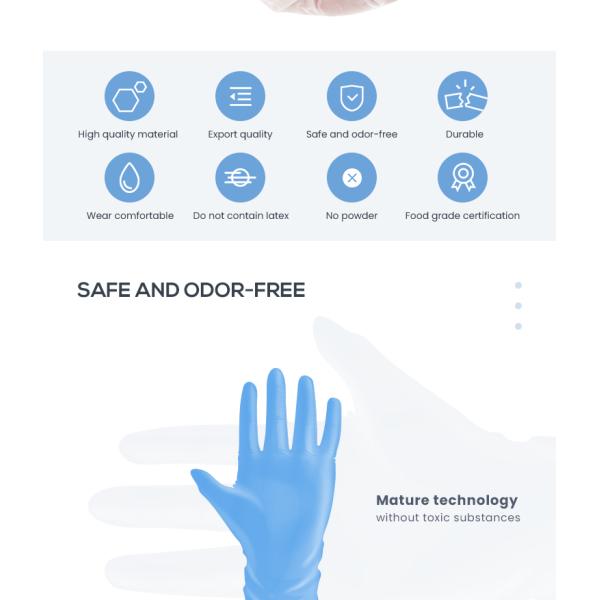 Medical Hand Non Sterile Gloves Nitrile Powder Free For Personal Safety