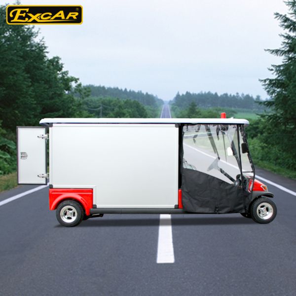 2 Seater Electric Ambulance Car 3.7KW 48V Trojan Battery With Cargo Box