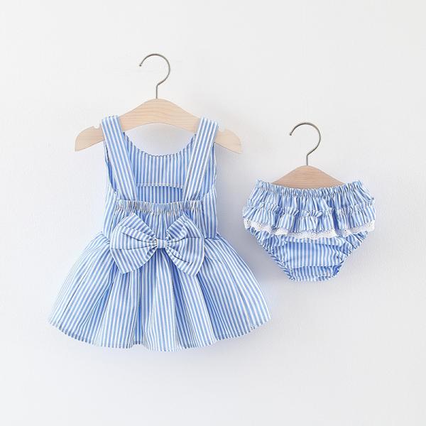 80cm Polyester Summer Children'S Clothing Pink Dress Suit For Baby