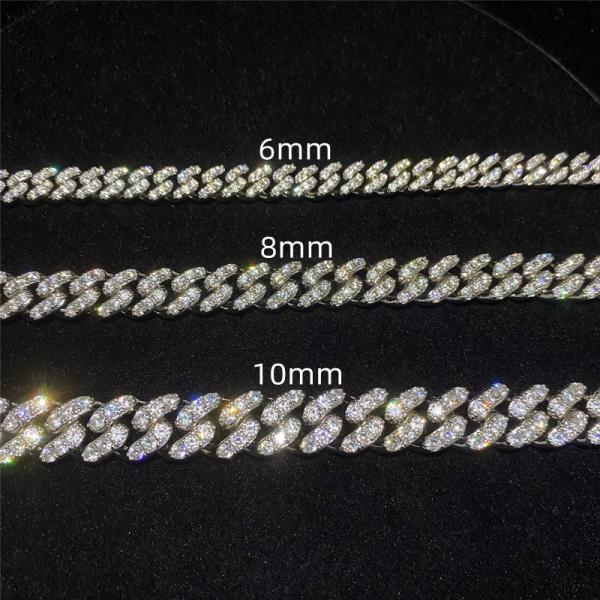 Хмель изготовленных на заказ ювелирных изделий цепного браслета связи Moissanite кубинських стерлинговый серебряный тазобедренный для женщин