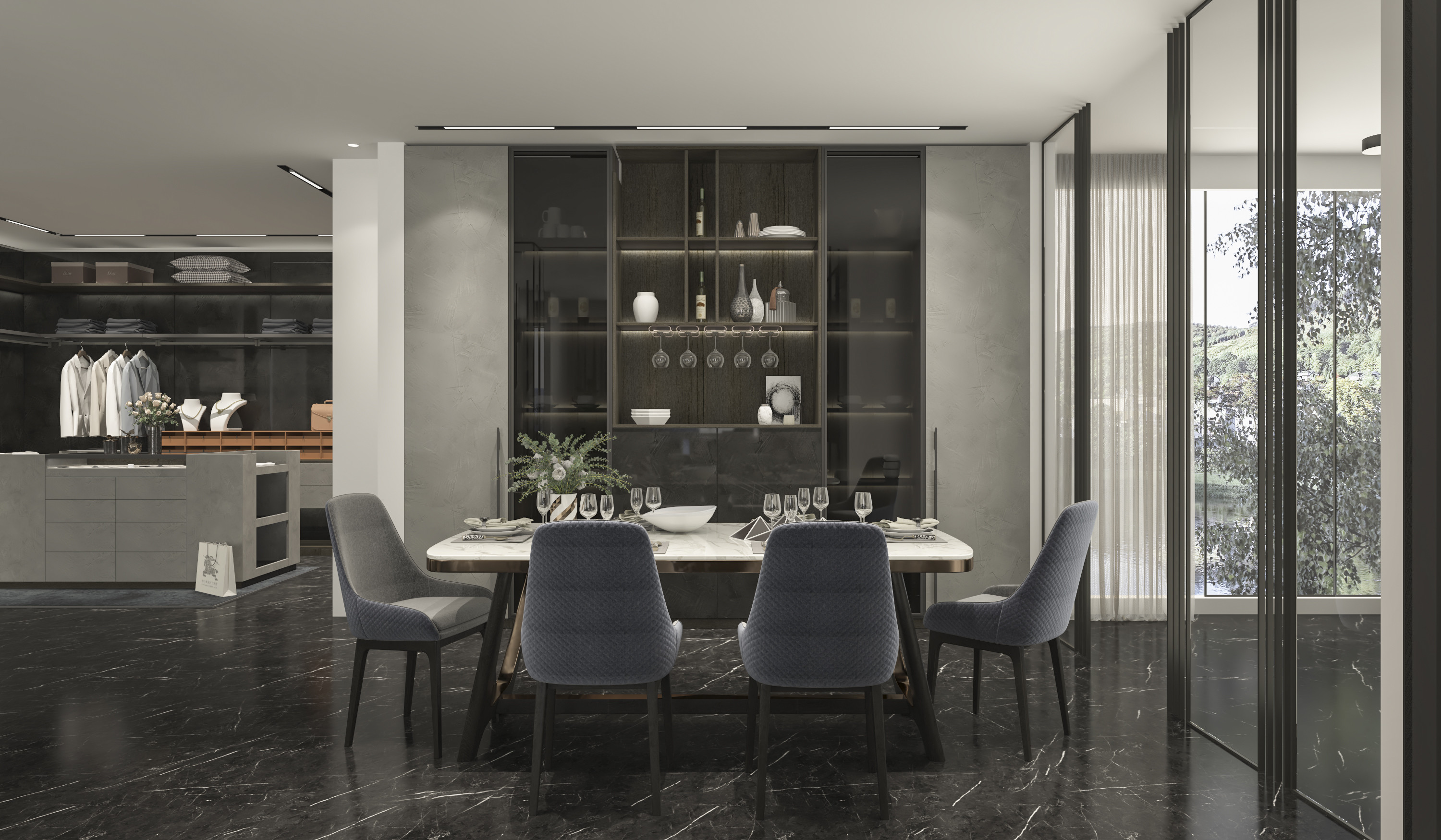 General Home Furniture Modern Wine Display Dining Room Cabinet for Luxury Home