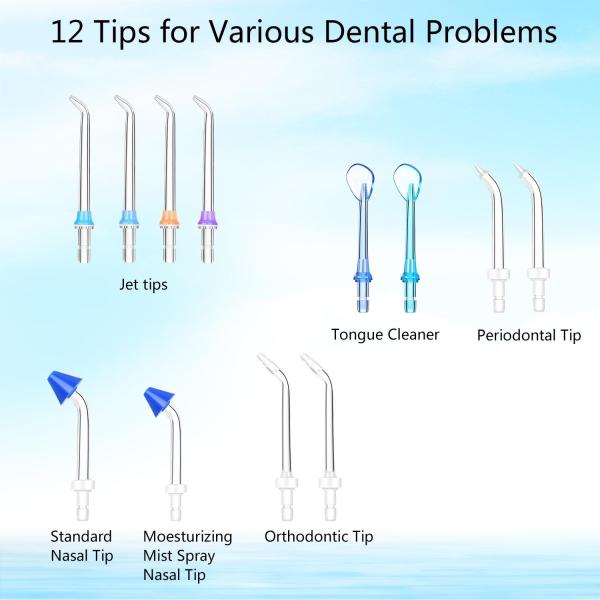 Commercial Countertop Water Flosser Quiet Design With 12 Multifunctional Tips