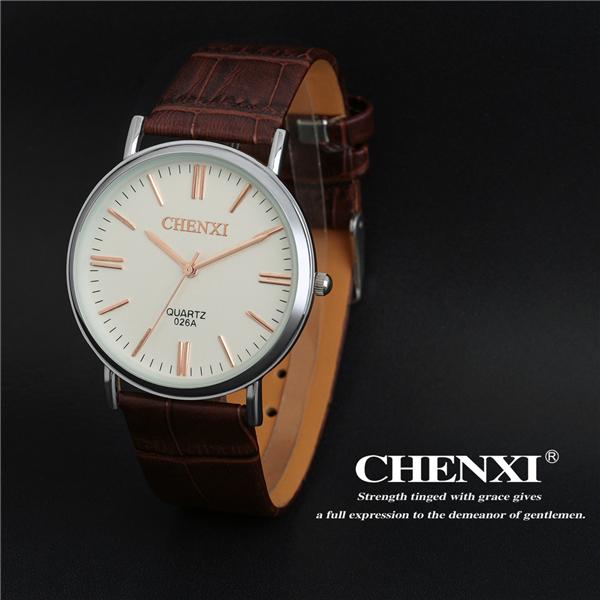Free Packing Samole Order Small MOQ 10PCS Rose Gold Watch Stainless Steel Men"s Watch Unisex Leather Watches