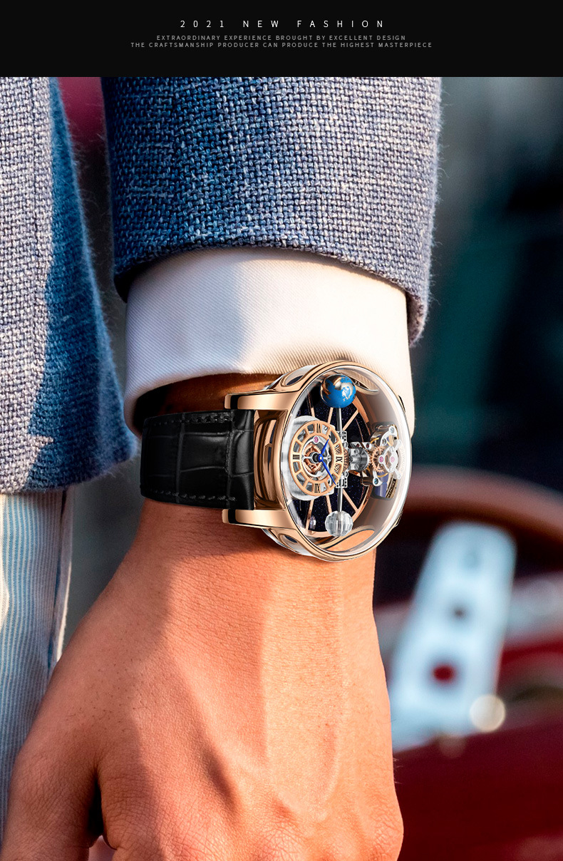 Eco Friendly Men's Luxury Wristwatch Solar Powered Movement Durable Construction Elegant Appearance Suitable Office Wear