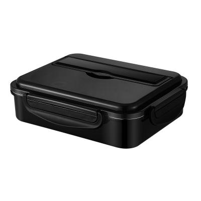 Caixa de almoço Bento de metal de grande capacidade preta