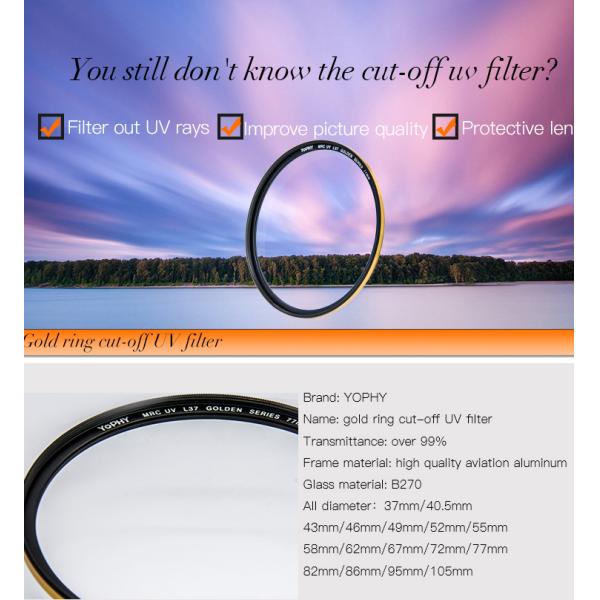 77mm HD B270 Optical Glass Camera Lens Screw-on UV Filter With