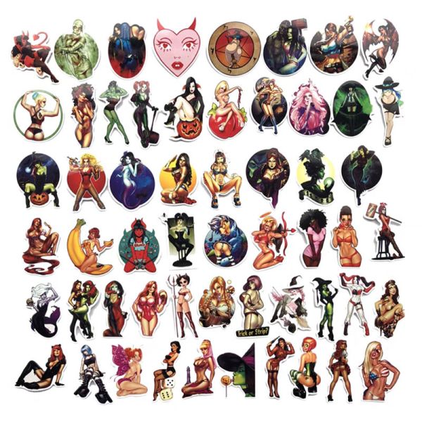 Sexy Women Devil Horror Graffiti Kiss Cut Stickers Printing 4cm-8cm