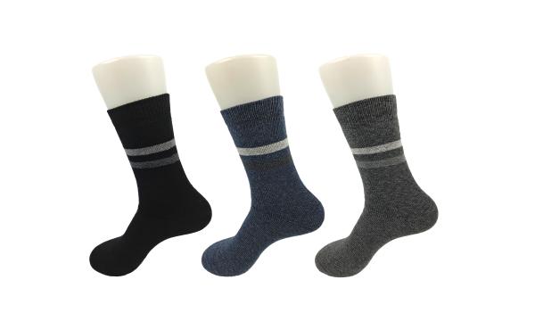 Black OEM Service Cotton Dress Socks With Fiber / Cashmere / Organic Cotton