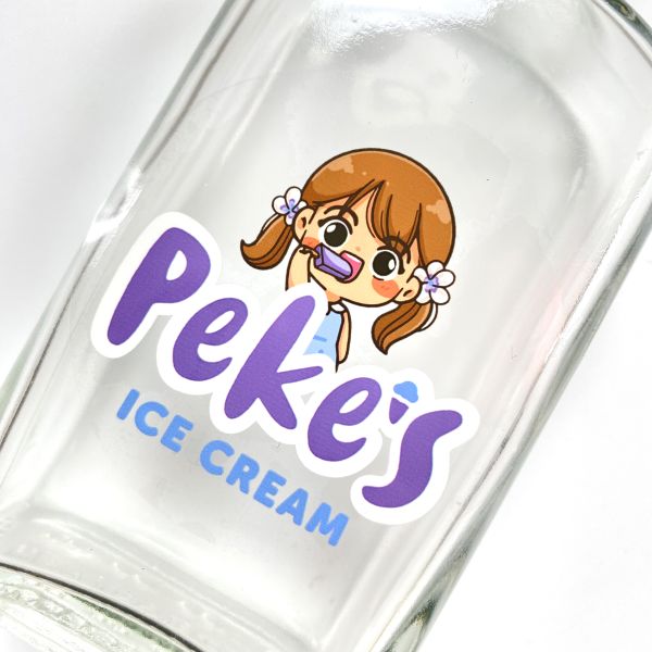 Customized  Ice-cream Brand Label Clear Printing Waterproof Transparent Logo for Bottle