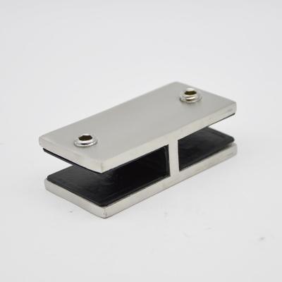 Stainless steel Glass connector 180 degree RS2310 plus, 80X40mm, thickness 5mm, SS304 satin, mirror, black