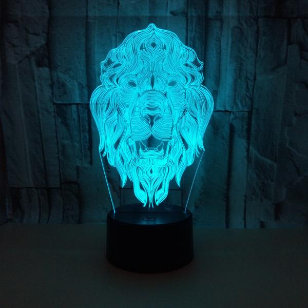 Custom picture memento Lion child animal 3D night Lights Colorful Vision LED Gift Decoration Atmosphere Table Lamp