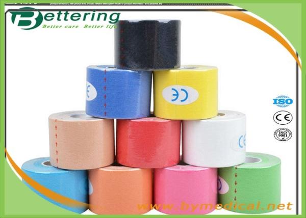 5cmX5m Sports Physiotherapy Tape Kinesio Tape Kinesiology cotton elastic sports muscle tape with Various colours