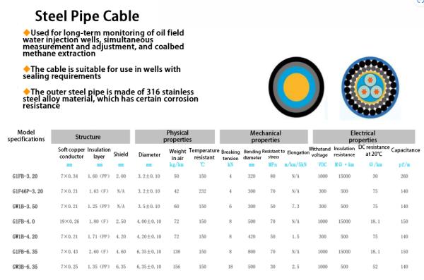 316 Alloy Oilfield Cable with Pressure Sealed Conduit