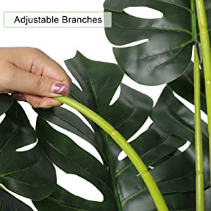 Artificial Monstera Deliciosa Plant, 5ft Potted Faux Tree with 15 Verdant Fake Leaves, Swiss Cheese Plant for Home