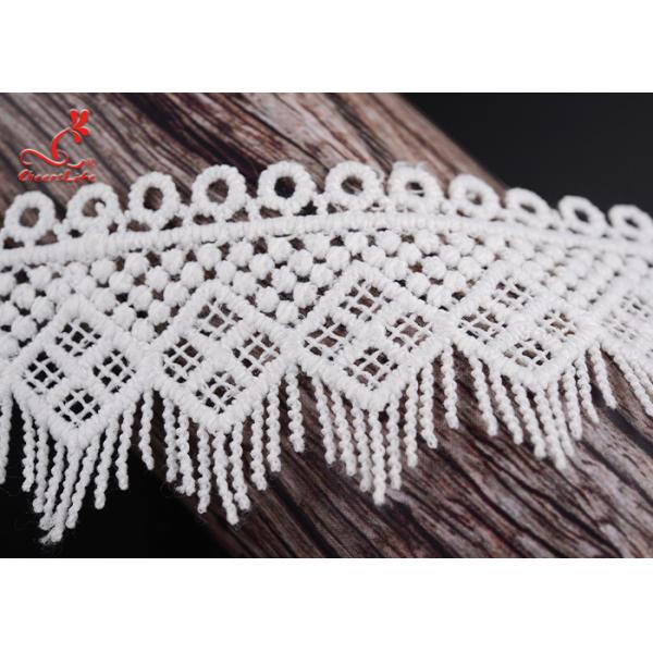 цветка Тюль вышивки шнурка пряжи молока 3Cm граница ленты утески отделки шнурка расстворимого в воде французского африканская