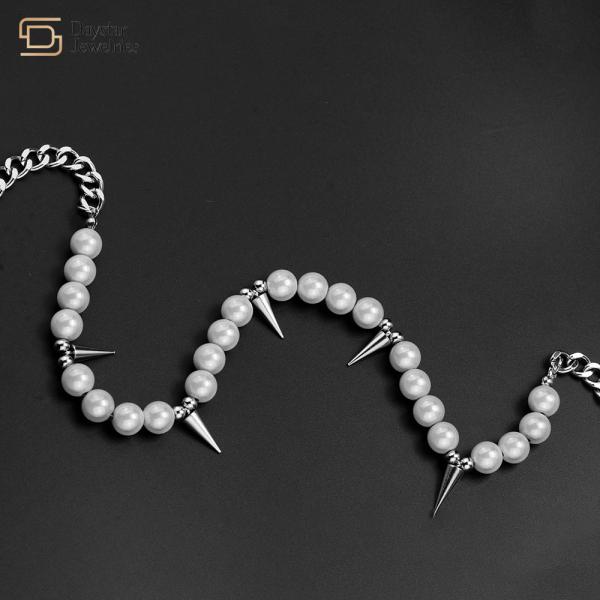 Титана хмеля шкентеля конуса жемчуга люди женщин ключицы ожерелья тазобедренного стальные