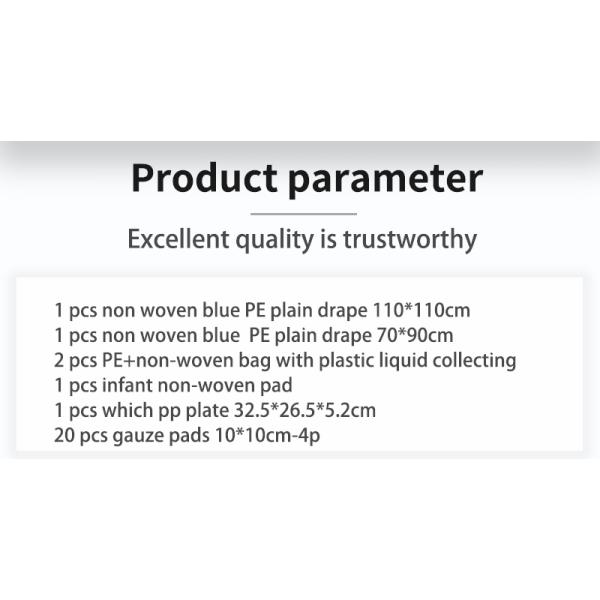 Kit básico de apósito estéril desechable para quirófano, consumibles médicos para el cuidado de heridas, paquete quirúrgico
