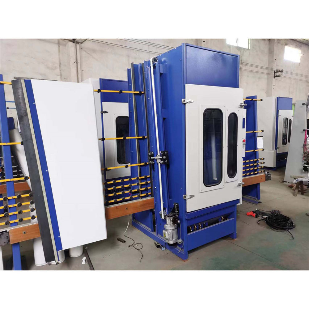 Industrial Automatic Vertical Glass Sandblasting Machine For Sandblast Glass / Mirror