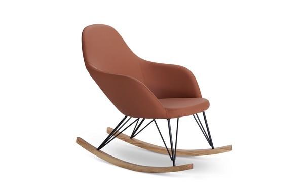 North Europe style PU leather rocking chair furniture