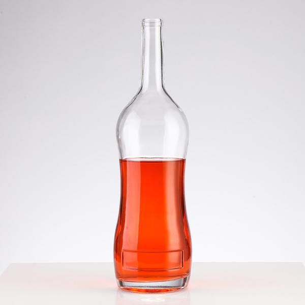 Garrafa de vinho 1L Garrafa de vidro transparente com tampa de alumínio logotipo personalizado