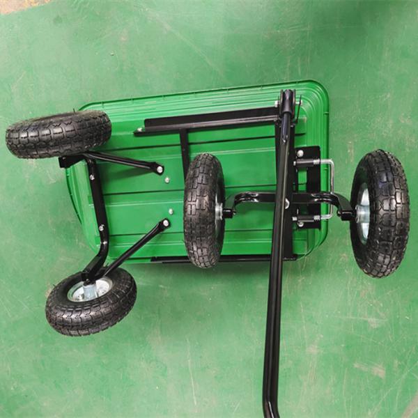 Utility 10 Inch Pneumatic Tires Wheel Garden Dump Truck 75L Capacity
