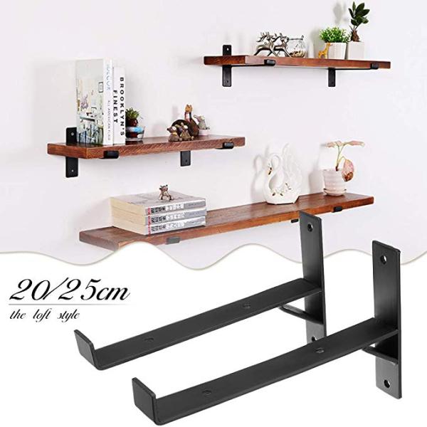 Bracket de parede flutuante de carga pesada Bracket de metal em forma de L com acabamento de revestimento em pó