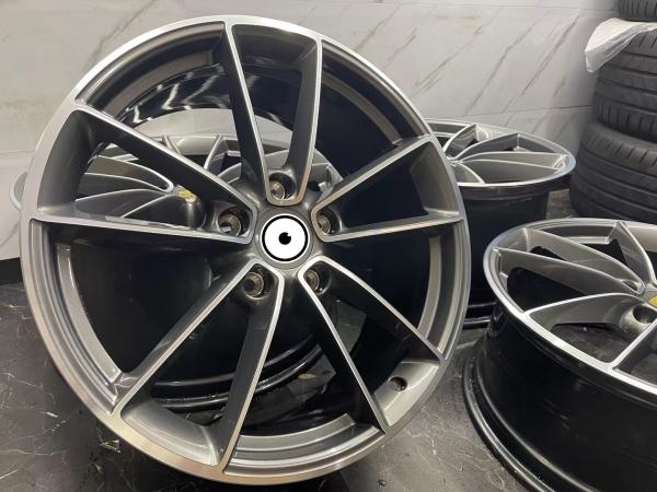 5 Double Spokes Genuine 20 Inch Alloy Wheels Grey Original For Porsche 911