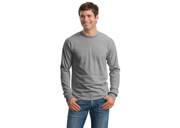 Men's Long Sleeve T - Shirts 100% Cotton Rib Cuffs / Winter Tops & T - Shirt