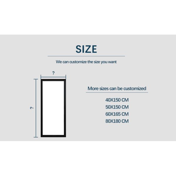 Vintage Wooden Framed Full Length Mirror , Rectangle LED Full Body Mirror For Living Room