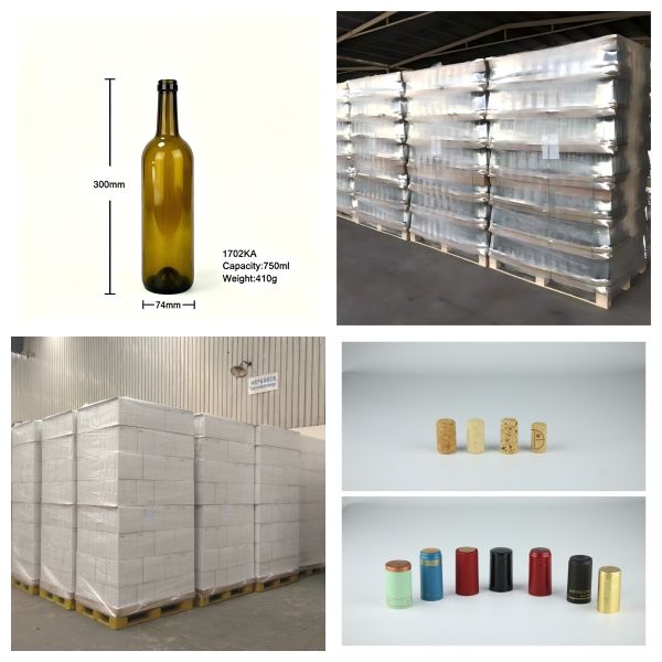750ml Ultra Light Empty Wine Glass Bottle For Table Wine 410g 1702K-7A