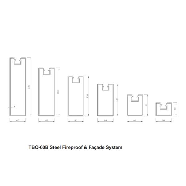 High Strength Steel Curtain Wall Thermal Insulation Fire Rated Curtain Wall System