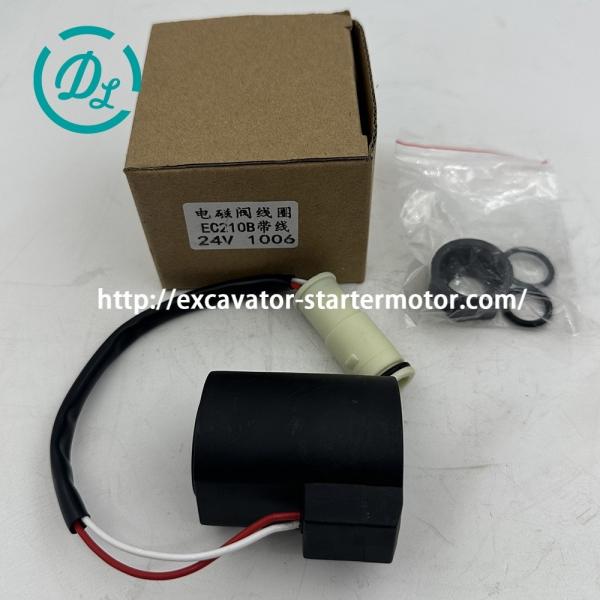 EexcavaStart 24V Solenoid Valve Coil EC210B OEM 14550884 14527267 Excavator Part