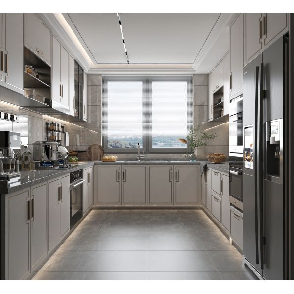 Customizable Kitchen Cabinets Factory Including Sink Backsplash Faucet For Villas